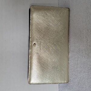 Kate Spade New York gold shimmer long wallet